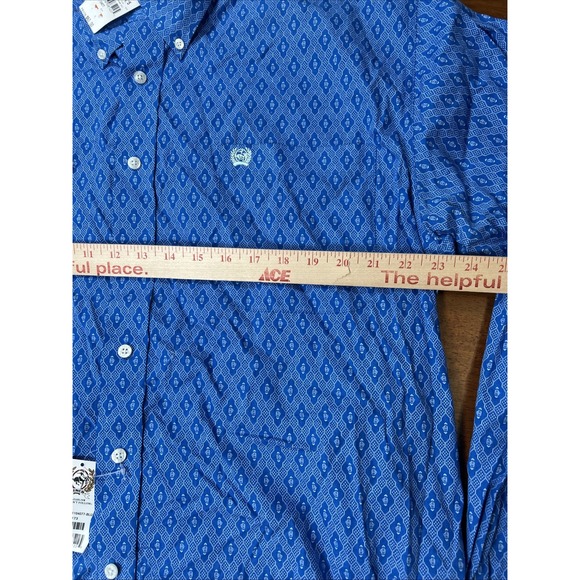 New Cunch Button Down Shirt Men's Size Large Blue Western Rancher NWT - Picture 9 of 14